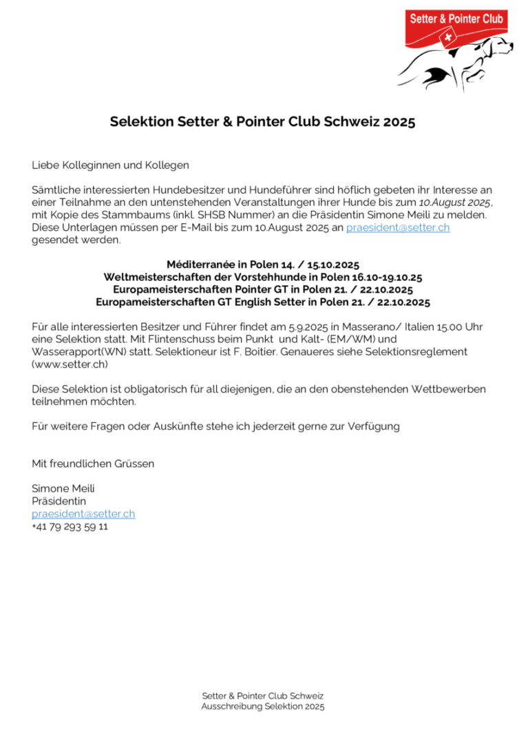 thumbnail of Selektion WM 2025 Ausschreibung